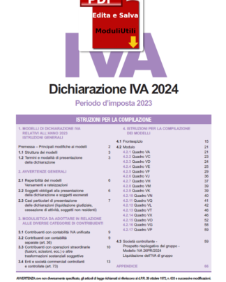 dichiarazione IVA 2024 editabile